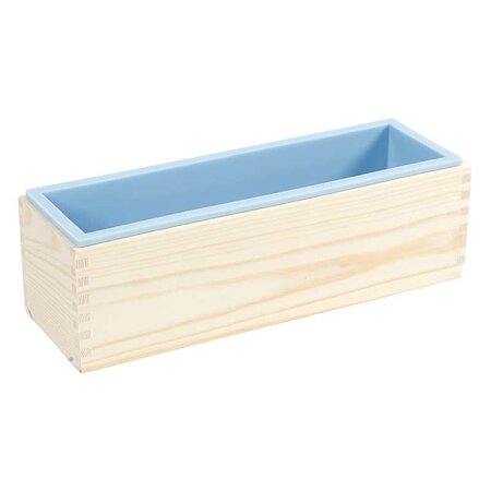 Moule à savon en bois et silicone - 27 5 x 8 6 x 8 cm