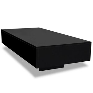 vidaXL Table basse Haute brillance Noir