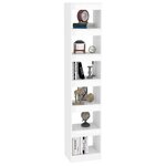 vidaXL Bibliothèque/Séparateur de pièce Blanc brillant 40x30x198 cm