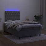 vidaXL Sommier tapissier matelas et LED Gris foncé 120x200 cm Velours