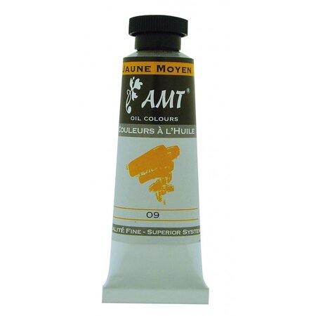 Peinture à l'huile fine en tube jaune moyen 45ml - amt