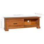 vidaXL Meuble TV 112x30x37 cm Bois de teck massif