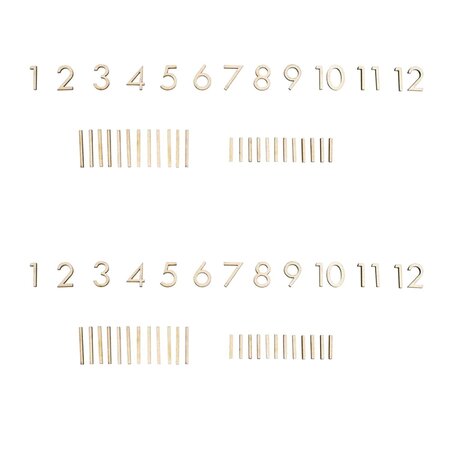2 kits de chiffres en bois pour horloge