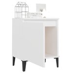 vidaXL Tables de chevet avec pieds en métal 2 Pièces Blanc 40x30x50 cm