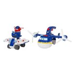 Super wings  avion jouet police patroller + 1 figurine jett police  avion jouet géant et figurine transform-a-bots jett police jou