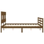 vidaXL Cadre de lit avec tête de lit marron miel 160x200cm bois massif