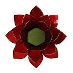 Porte bougie fleur de lotus rouge et or 1er chakra