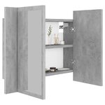 vidaXL Armoire de salle de bain à miroir LED Gris béton Acrylique