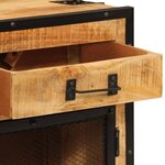vidaXL Buffet 80x31x66 cm bois de manguier brut massif et métal