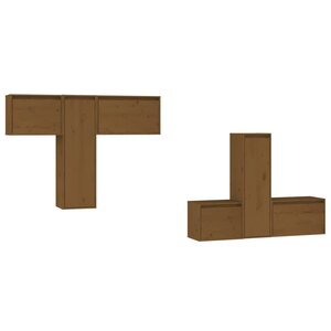 vidaXL Meubles TV 6 Pièces Marron miel Bois massif de pin