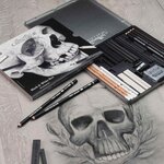 Coffret dessin Noir & Blanc 25 pièces