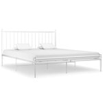 vidaXL Cadre de lit Blanc Métal 140x200 cm
