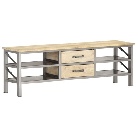 vidaXL Meuble TV 120x30x40 cm Bois massif de manguier