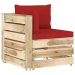 vidaXL Salon de jardin 10 Pièces avec coussins Bois imprégné de vert