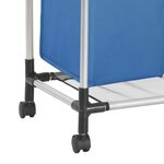 vidaXL Trieuse à linge avec 4 sacs Bleu Acier