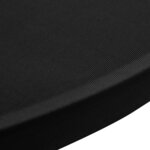 Housse de table Ø 60 cm Noir extensible 2 Pièces