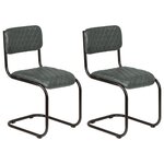vidaXL Chaises à manger lot de 2 gris cuir véritable