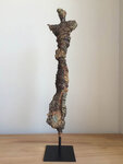 Powertex socle bois et métal 7x7x30 cm