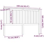 vidaXL Tête de lit Gris 156x6x101 cm Bois massif de pin