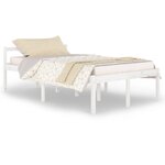 vidaXL Lit pour personne âgée blanc 120x200 cm bois de pin massif