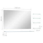 vidaXL Miroir mural avec 5 étagères Argenté 100 x 60 cm