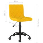 vidaXL Chaises à manger pivotantes lot de 2 jaune moutarde velours