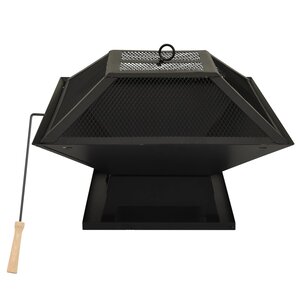 vidaXL Foyer et barbecue avec tisonnier 2 en 1 46 5x46 5x37 cm Acier