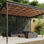 vidaXL Salon de jardin 9 Pièces avec coussins Résine tressée Gris