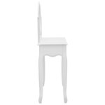 vidaXL Coiffeuse et tabouret Blanc 65x36x128 cm Bois de paulownia MDF