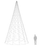 vidaXL Sapin de Noël sur mât de drapeau 3000 LED Blanc chaud 800 cm