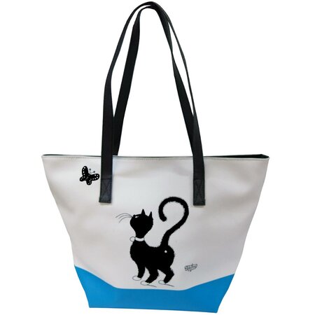 Grand sac blanc et bleu les chats de dubout