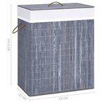 vidaXL Panier à linge avec 2 sections bambou gris 100 L