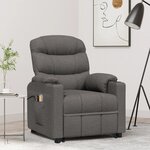 vidaXL Fauteuil de massage inclinable Gris foncé Tissu