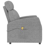 vidaXL Fauteuil de massage Gris clair Tissu