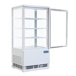 Mini vitrine réfrigérée à poser 4 vitres - 68 litres blanche - polar - r600a - acier inoxydable68428 x386x885mm