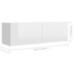 vidaXL Ensemble de meuble TV 6 Pièces Blanc brillant Aggloméré