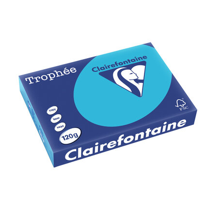 Ramette 250 feuilles papier 120g a4 210x297 mm certifié fsc bleu royal trophée