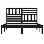 vidaXL Cadre de lit noir 135x190 cm double bois de pin massif