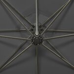 vidaXL Parasol déporté avec mât et lumières LED Anthracite 300 cm
