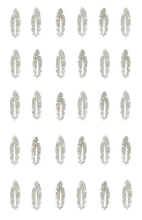 Motif Thermocollant transfert Customisation textile Plume Argenté 1cm