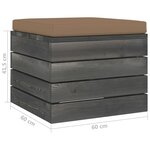 vidaXL Repose-pieds palette de jardin 2 Pièces avec coussins Bois de pin
