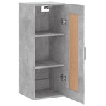 vidaXL Armoire murale gris béton 34 5x34x90 cm bois d'ingénierie