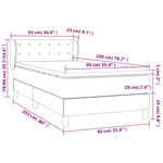 vidaXL Lit à sommier tapissier et matelas Gris clair 90x200 cm Velours