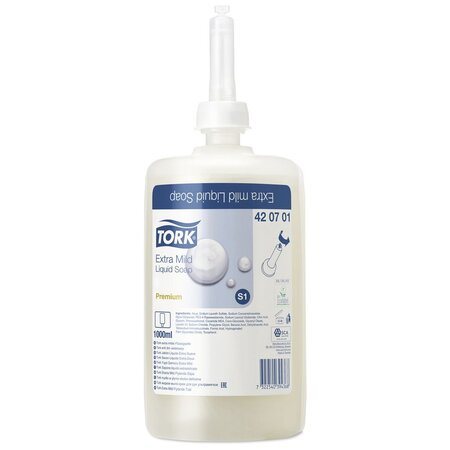 Savon liquide pour les mains Premium S1, extra doux, cartouche, sans parfum, 1 L (bouteille 1 litre)