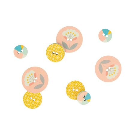 12 boutons en bois Scandisweet