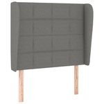 vidaXL Lit à sommier tapissier avec matelas Gris foncé 90x200 cm Tissu