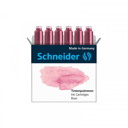 Lot de 6 cartouches d'encre pastel - rose - schneider