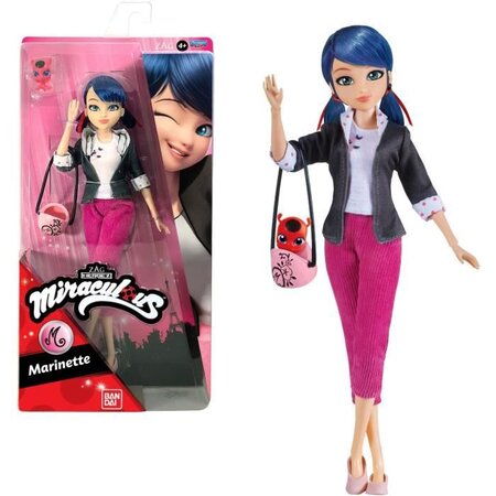 BANDAI Miraculous Ladybug - Poupée mannequin 26 cm : Marinette