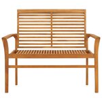 vidaXL Banc de jardin avec coussin vert vif 112 cm Bois de teck massif