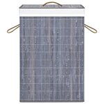 vidaXL Panier à linge avec une seule section bambou gris
